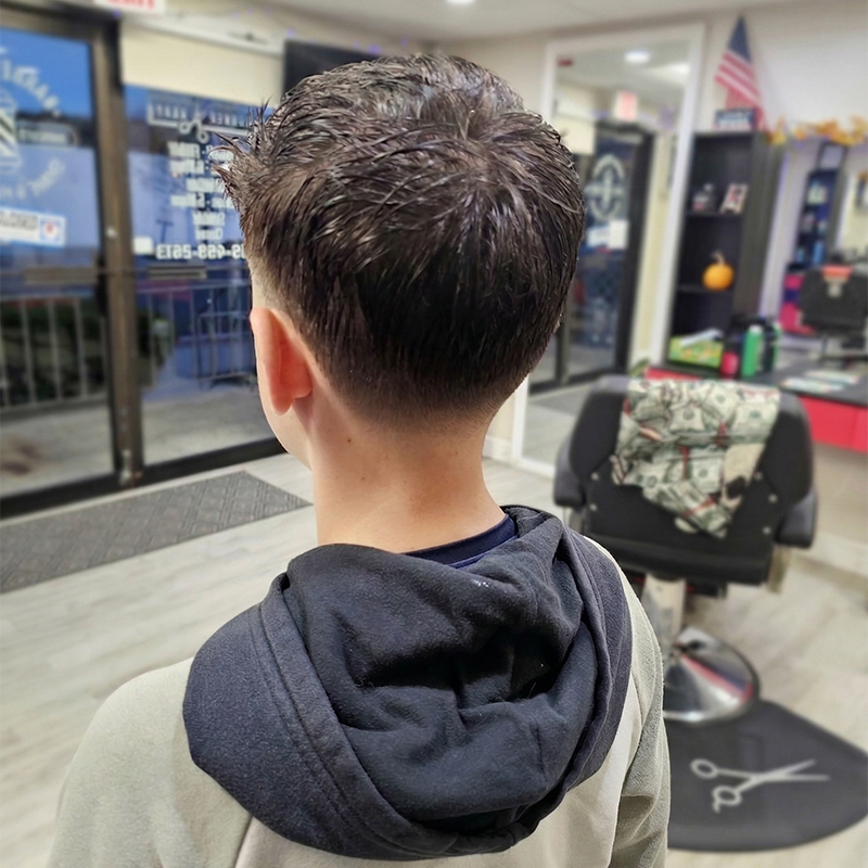 Barbershop interior with chairs